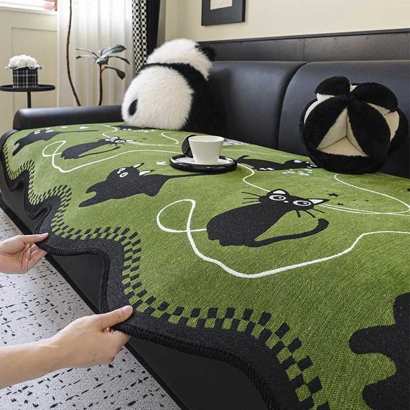 Anti-slip Sofa Cover with Thick Padding Chic Couch Cover for L-shape Pet-proof Sofa Slipcover Included M251204-image-1087196756