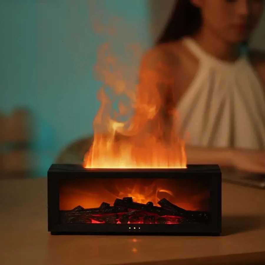 USB powered fireplace humidifier with remote control - color lights adjustable timer autatic shutdown due to water shortage C251204-image-1087258273