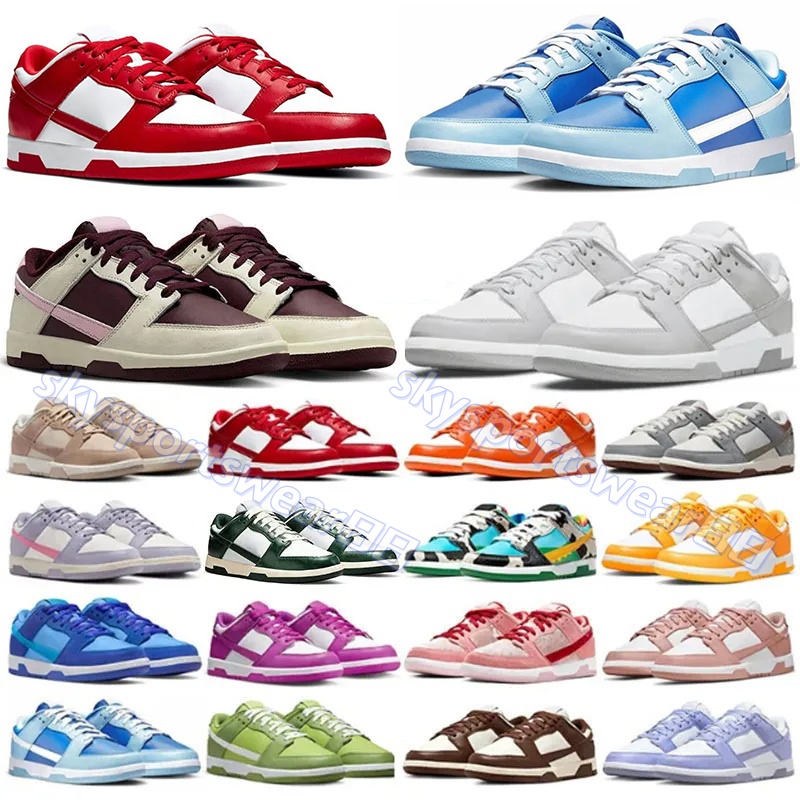 Designer Shoes Men Women Flat Sneakers Panda Triple White Black Grey Fog Orange Pink University Blue Green Red Hiking Outdoor Mens Sports Trainers 0