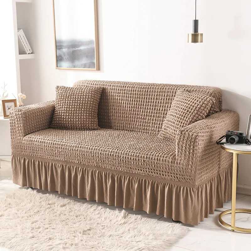 Fabric Skirt 2/3 Seater Sofa Cover 140-230cm Full Package Single Universal Elastic Sofa Slipcovers American Rustic Four Seasons M251204-image-1087196374