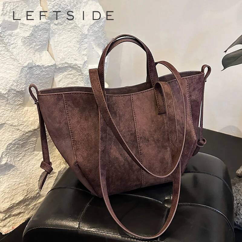 LEFTSIDE Small PU Leather Shoulder Bags For Women 2025 Luxury Designer Crossbody Bag Females Brand Retro New Handbags And Purses