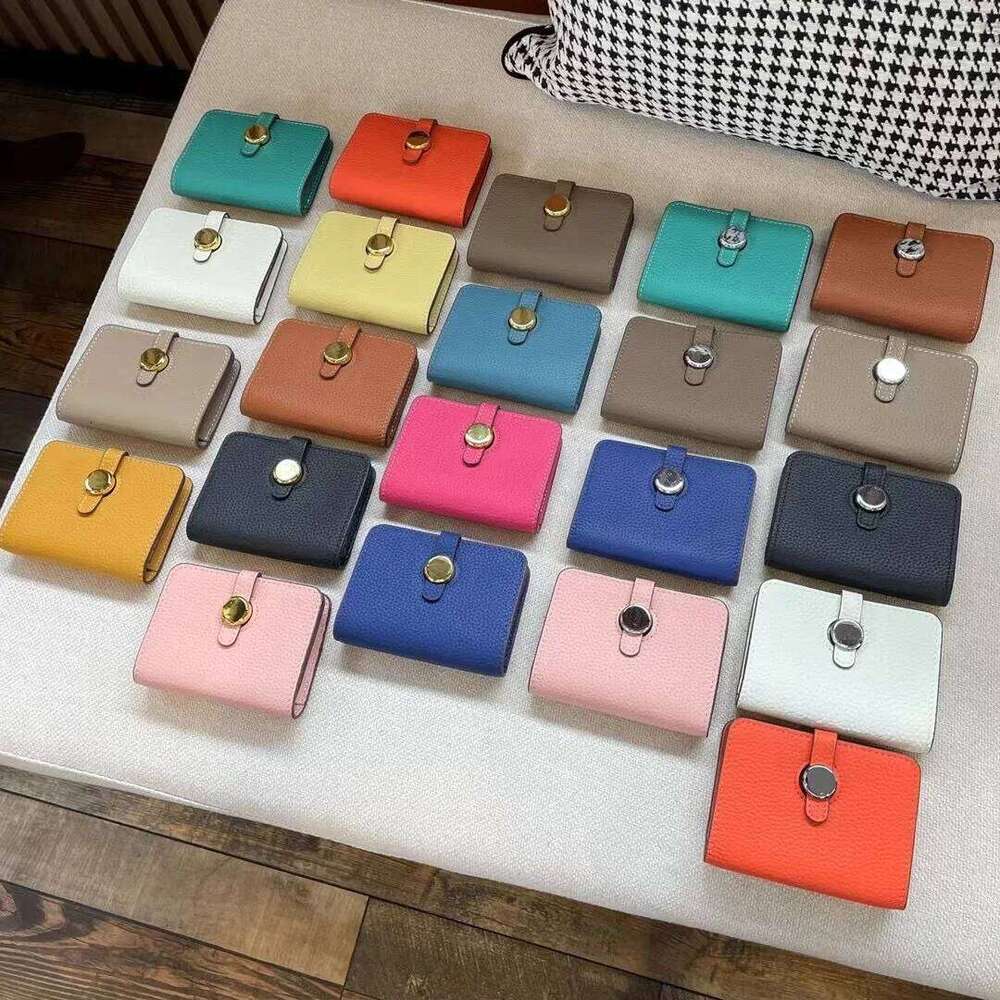 Genuine Leather Womens Card & ID Holders Wallets Hasp Purses Unisex Money Bag Casual Designer Wallet Luxury Brand Purse 251201