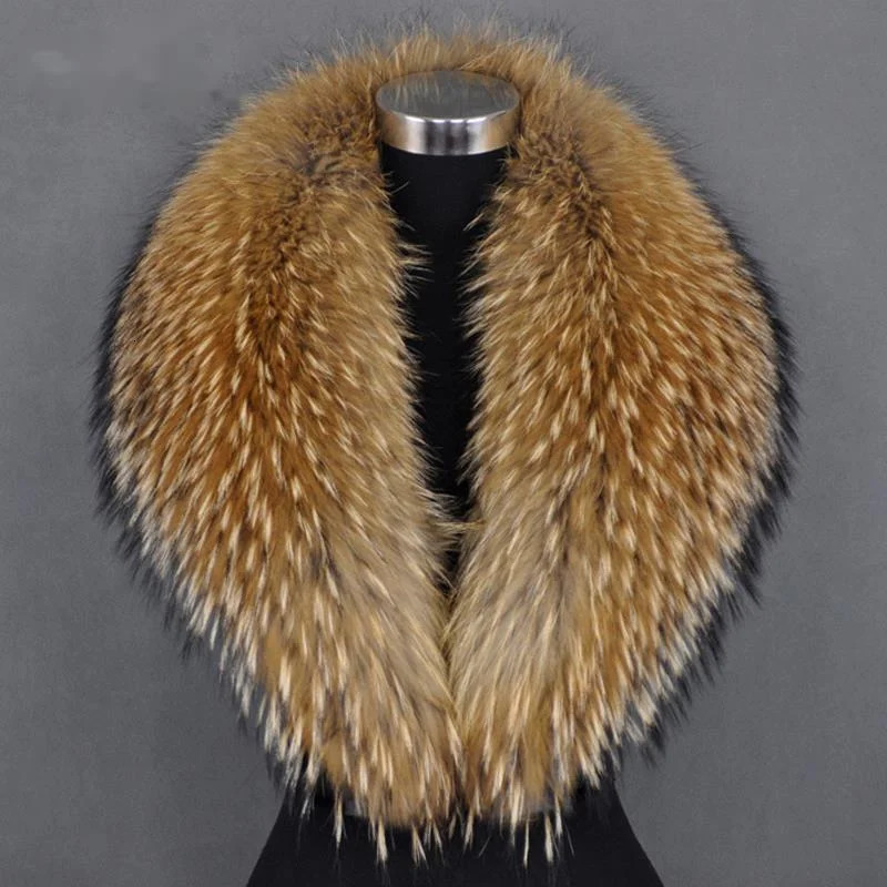 Véritable col de fourrure de raton laveur femmes écharpe de fourrure naturelle hiver grande taille enveloppes chaudes fourrure écharpes de fourru