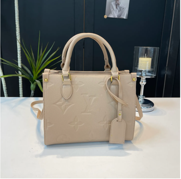 Designer Bag On the go Embossed Black Flower Large Capacity GM MM Tote Bag Fashion Women Shoulder Bags Handbags Lady Crossbody Luxurys Femal
