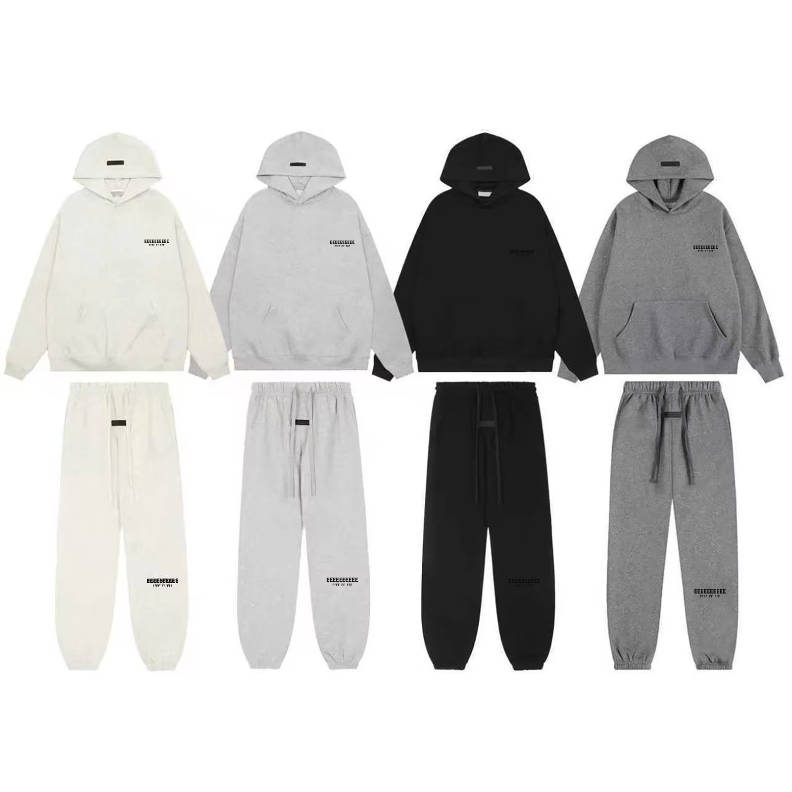 Designer Mens Cotton Casual Tracksuit Flocking Letter Print Thickened Hoodie Simple Casual Winter Sports Sweatshirt Drawstring Sweatpants