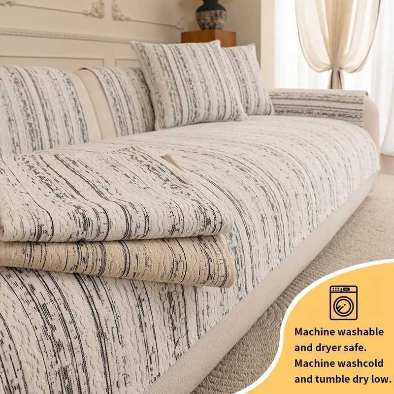 1PC-Simple Wabi Sabi style living room sofa cushion universal sofa cover Chenille all season sofa cushion M251204-image-1087195555