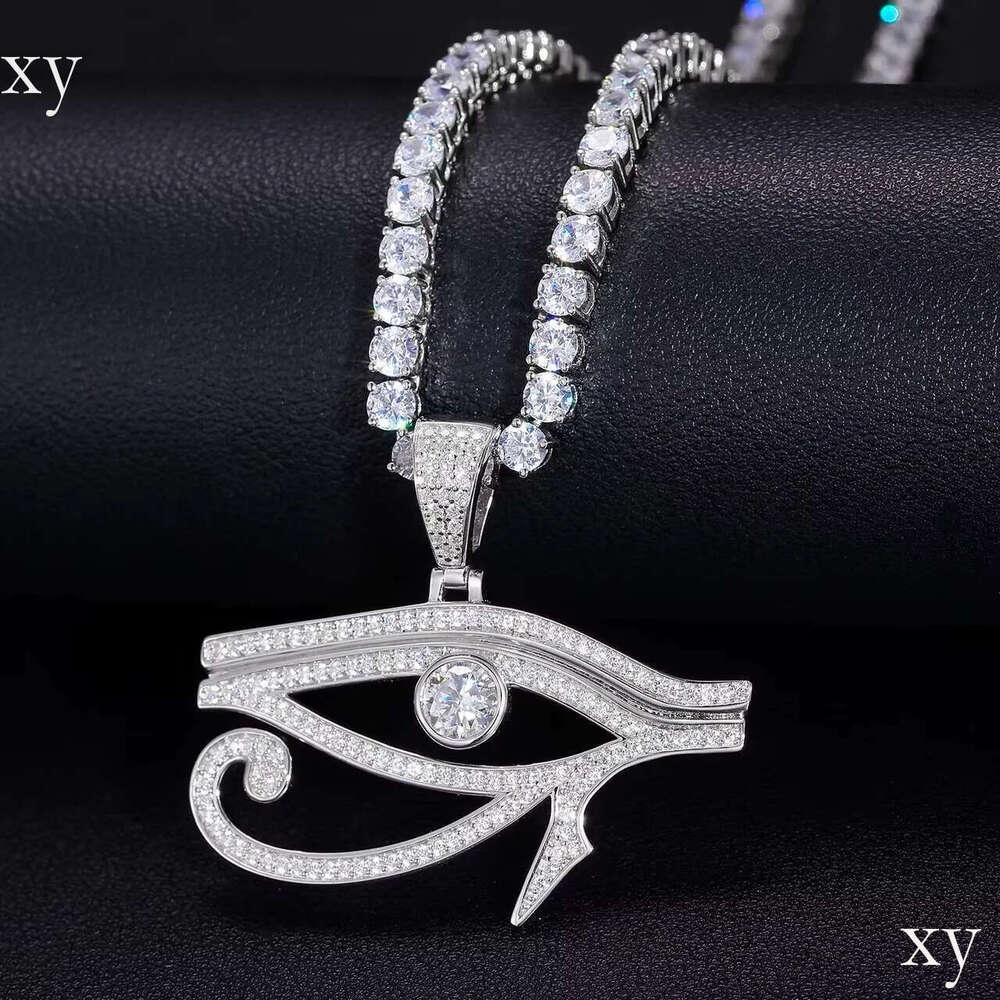 Collier exotique en diamant de laboratoire VVS, pendentif œil d'horus, egypte ancienne, Hip Hop, Moissanite, avec un Design Unique, nouveau