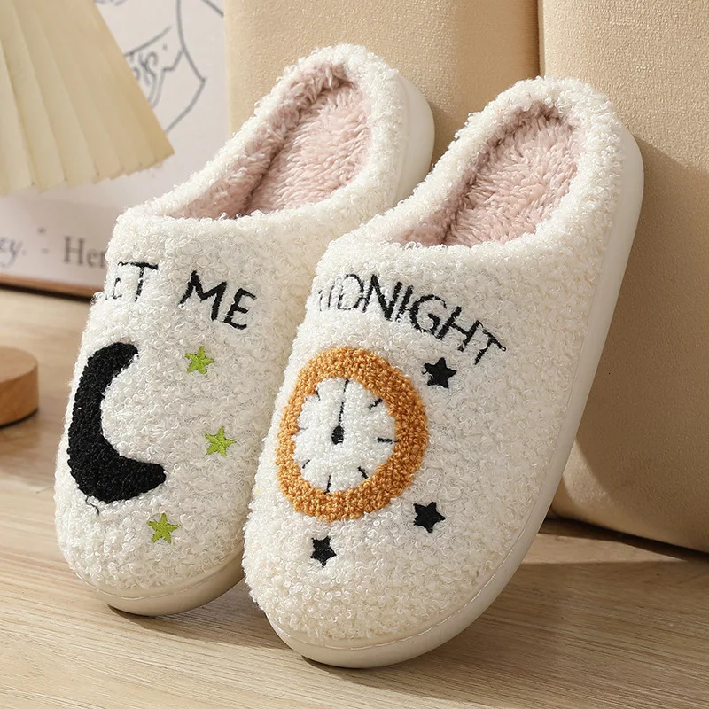 YNPO dessin animé moelleux plate-forme pantoufles femmes 2025 hiver en peluche chaud coton chaussures femme confort antidérapant unisexe maison p