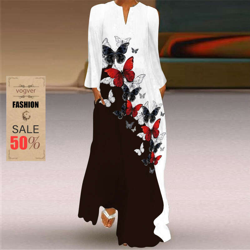 Robe de luxe de styliste pour femmes, nouvelle collection printemps automne 2026, manches imprimées européennes et américaines, petite robe longu