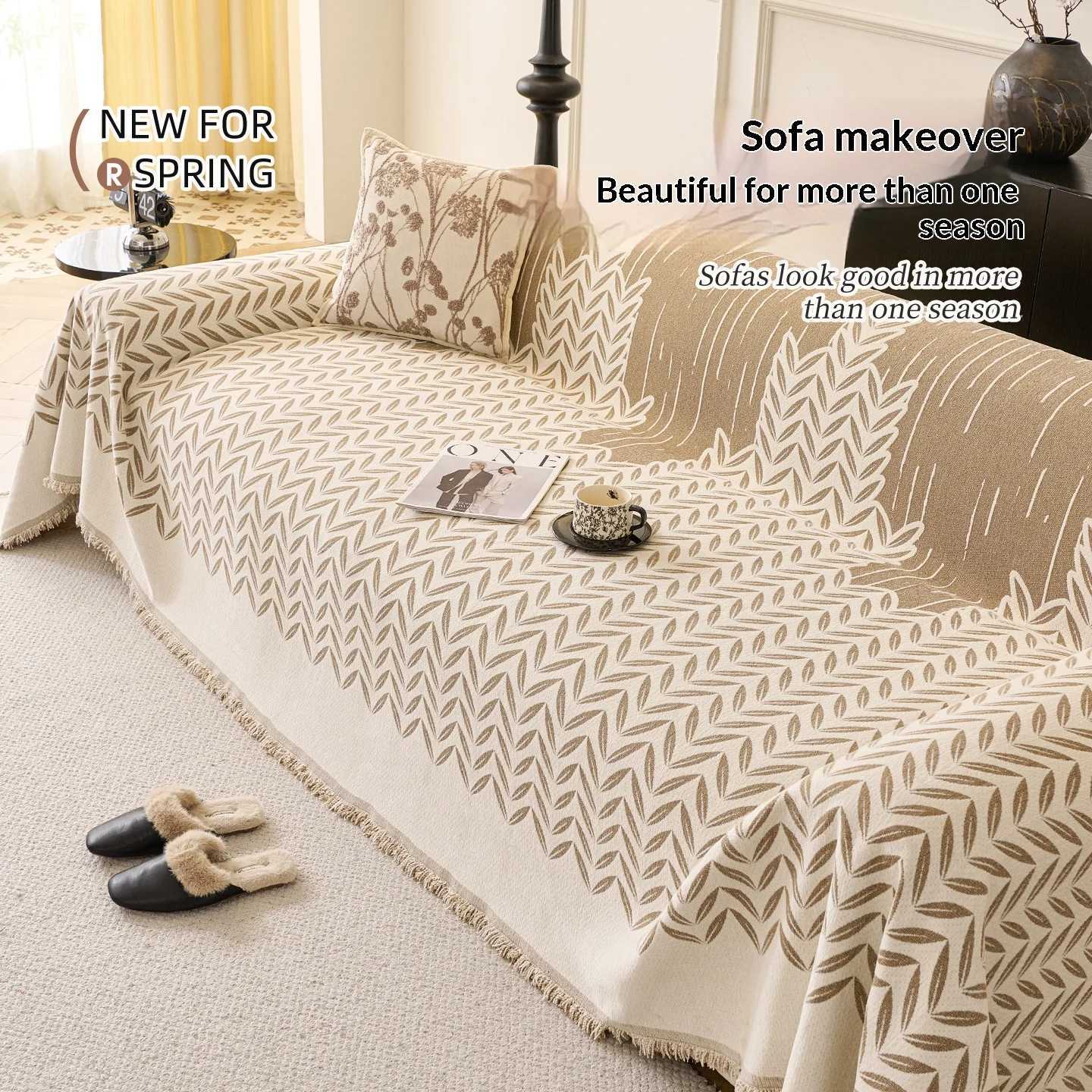2025 Coffee Brown Sofa Blanket All in One Chenille Full Cover Cat-Proof for L Shape 2/3/4 Seater M251204-image-1087200627