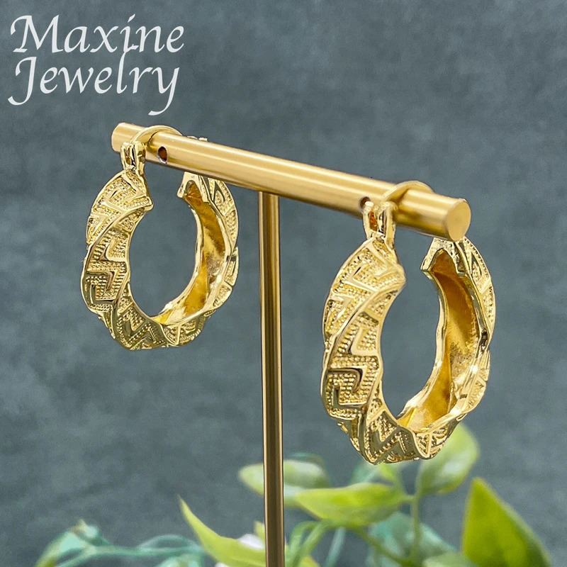 Boucles d'oreilles plaquées or, ensemble de bijoux pour femmes, grand cercle, accessoires tendance de dubaï, cadeaux d'anniversaire de mariage, 2