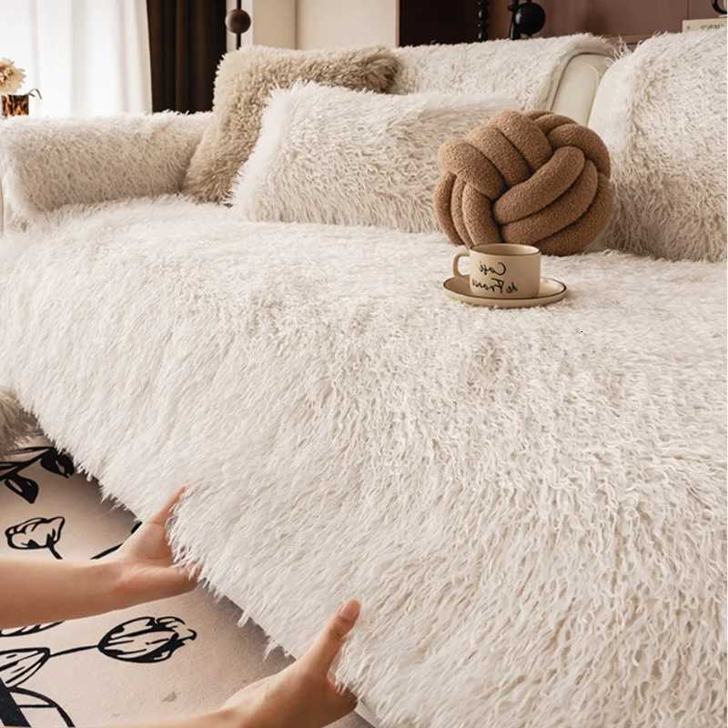 Thicken Plush Sofa Cushion Super Soft Non Slip Sofas Cover Artificial Plush L Shape Couch Blanket Towel Mat for Living Room M251204-image-1087199479