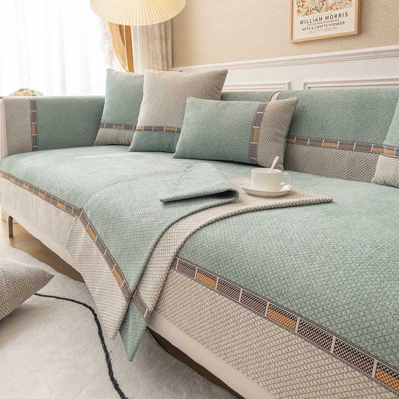 Chenille Lattice Sofa Cover for Living Room Non-slip Sofas Towel Couch Covers L Shaped Corner Sofa Mat Seat Pad Modern Home M251204-image-1087196220
