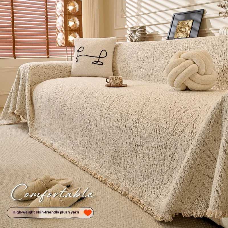 Elegant Stitch Chenille Sofa Cover Cat Proof Reversible Slip Resistant Protector for Loveseat 2 3 4 Seater Sofa M251204-image-1087197827