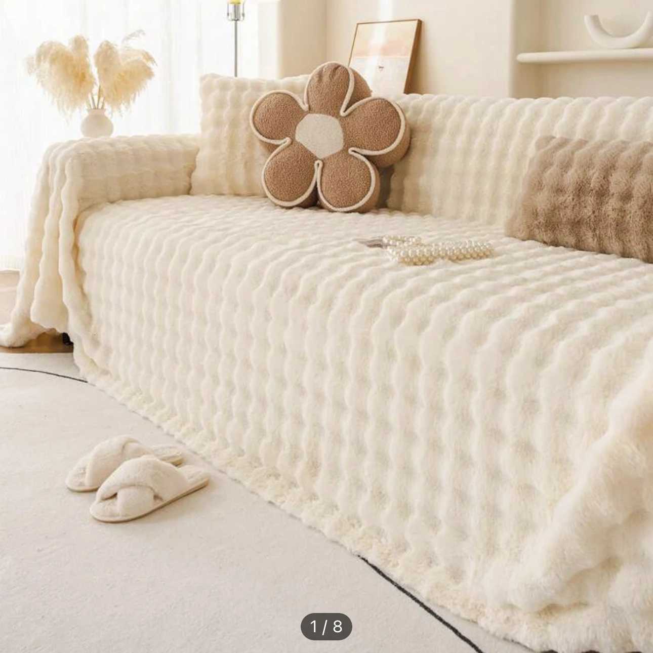 Bubble Imitation Fur Sofa Towel Faux Fur Sofa Cover Blanket Couch Cover Universal for Living Room Warm M251204-image-1087200558