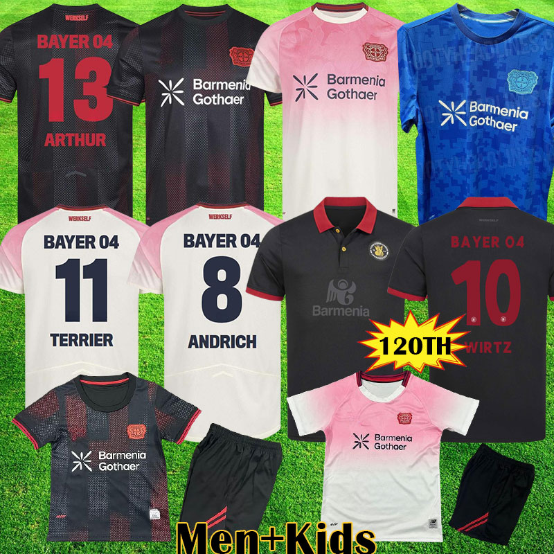 2025 2026 LeverKusen TERRIER ARTHUR Soccer Jerseys Special 25 26 120TH Kit WIRTZ TELLA TAPSOBA SARCO Schick Football Shirt 120 Years Black Kids K-image-880543818