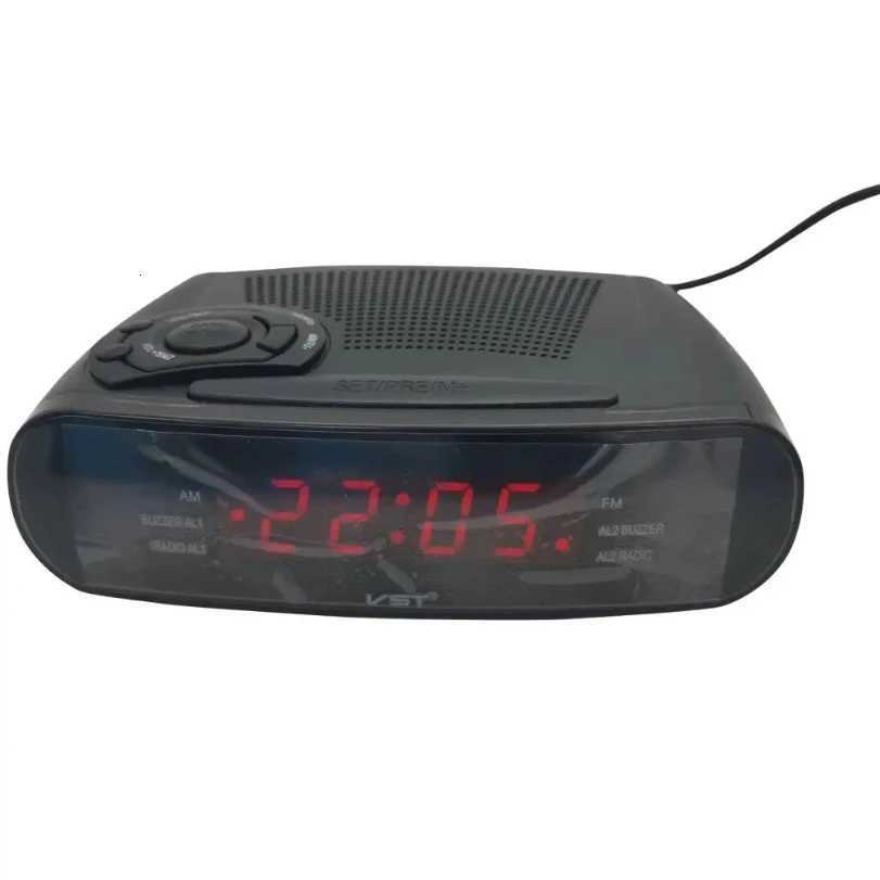 Radio réveil avec affichage LED numérique AM/FM avec fonction Snooze batterie de secoursEU Power M251205