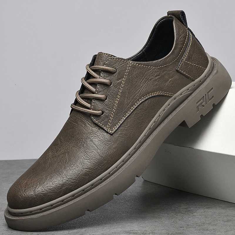 Genuine Leather Men Business Formal Flats Luxury Brand Mens Casual Shoes Classic Handmade Man Oxford Shoes Wedding Derby Shoes W251205