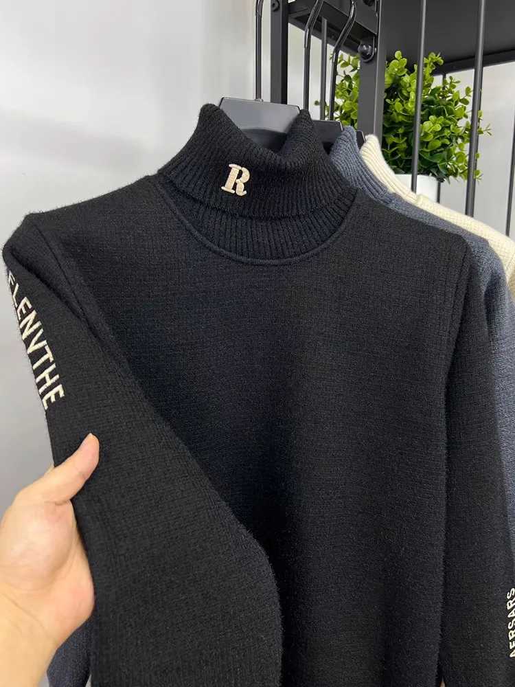 Pull à col haut brodé de marque de luxe pour hommes automne et hiver nouvelle tendance version coréenne personnalisée pull tricoté décontracté W2