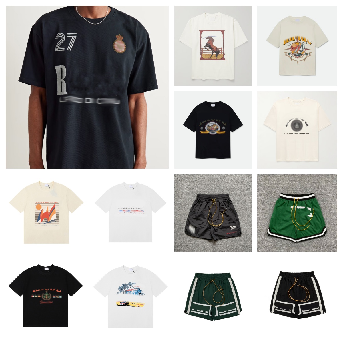 designer shirt mens shirts High-quality mens designer short-sleeved shirt Mens womens high street loose casual pure cotton printed T-shirt Cotton