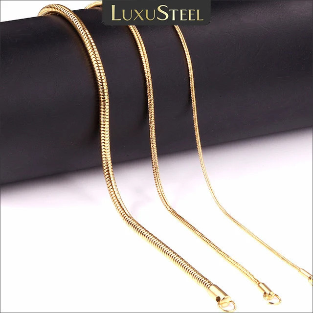 Collier chaîne serpent rond 1MM2MMM pour femmes et hommes, couleur or, ras du cou à chevrons en acier inoxydable, bijoux à la mode, cadeau 251203