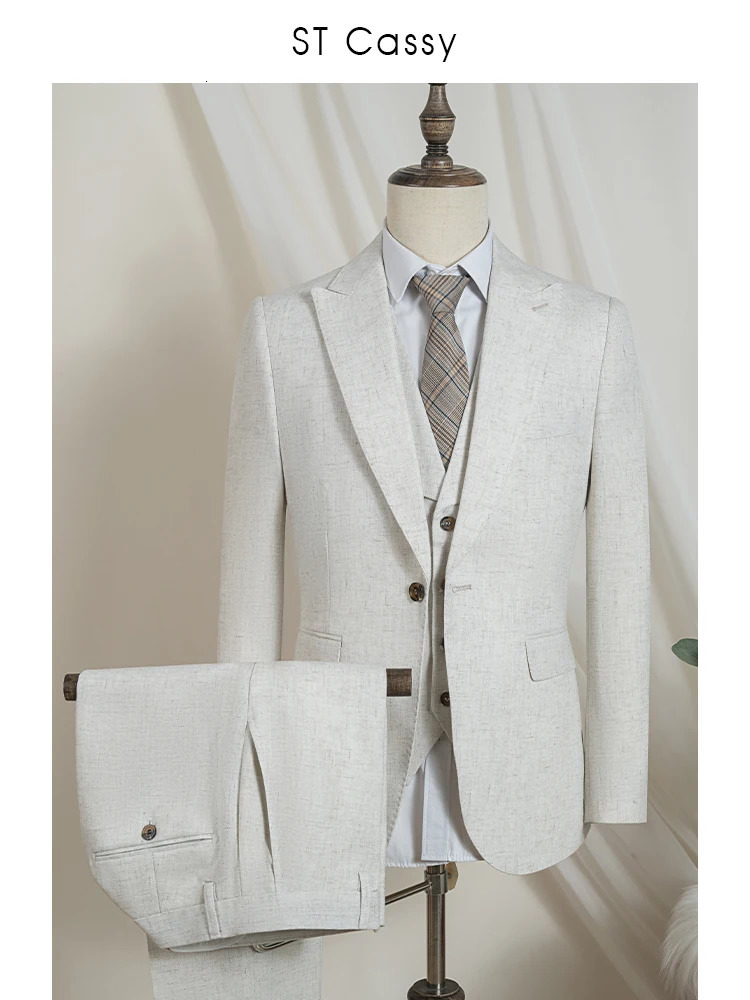 high quality mens suit elegant suits for men leisure beige man jacket Slim-Fit full mens suit business office 251204