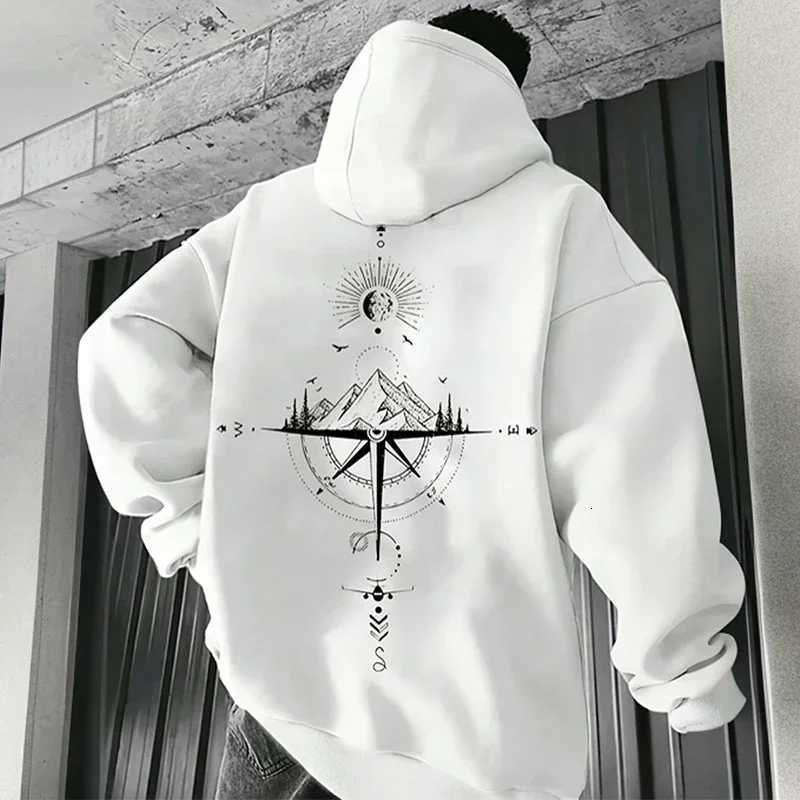 Vintage Print Hoodies for Men High Quality Hooded Long SLeeve Pullover All Season Daily Casual Sports Tops Mens ClothesXJ251205