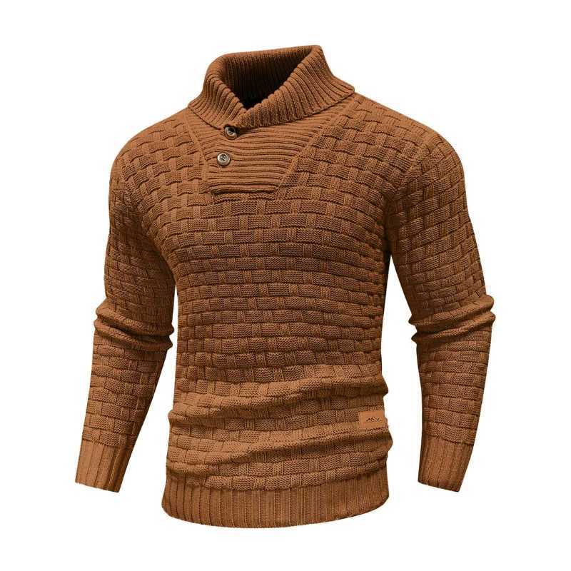Mens Knitted Sweater Casual Crew Neck Warm Long Sleeve Comfortable Pullover Textured Ribbed Edge High Quality Top US Size W251205