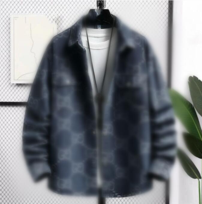Luxury designer jacket men denim jean student college brand blue black jackets printed bigger letter women's men's button jean shirts coat