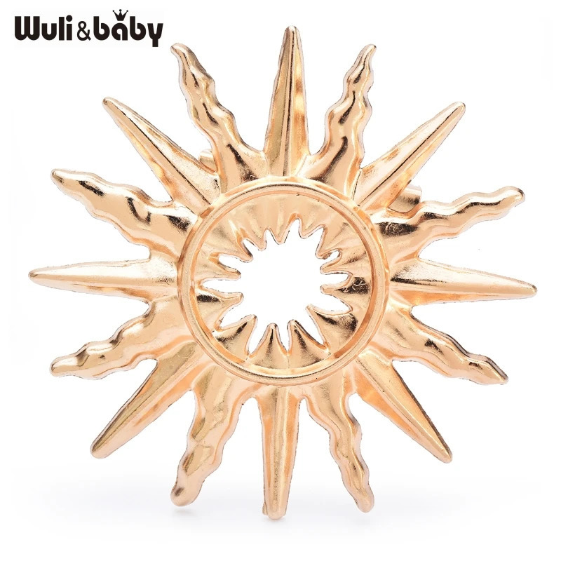 Wulibaby – broches solaires en alliage Simple pour femmes et hommes, costumes faciles à assortir, broches pour vêtements, cadeaux 251201