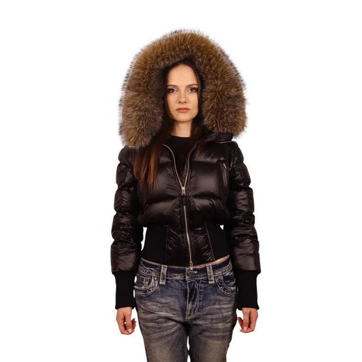 Womens Faux Fur Collar Puffer Coat Winter Streetwear Slim Fit Waist Belted Solid Color Jacket251201