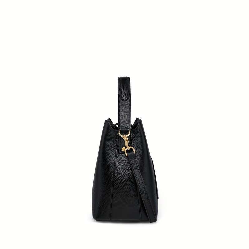 Top Layer Cowhide Bucket For Women 2025 New Fashion Simple High-End Feel Versatile Crossbody Bag