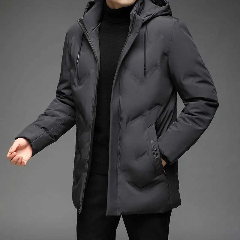 Addensare caldo sottile parka invernale per uomo giacca con cappuccio imbottita in cotone cappotto uomo giacche in tinta unita 2022 giacca a vento c