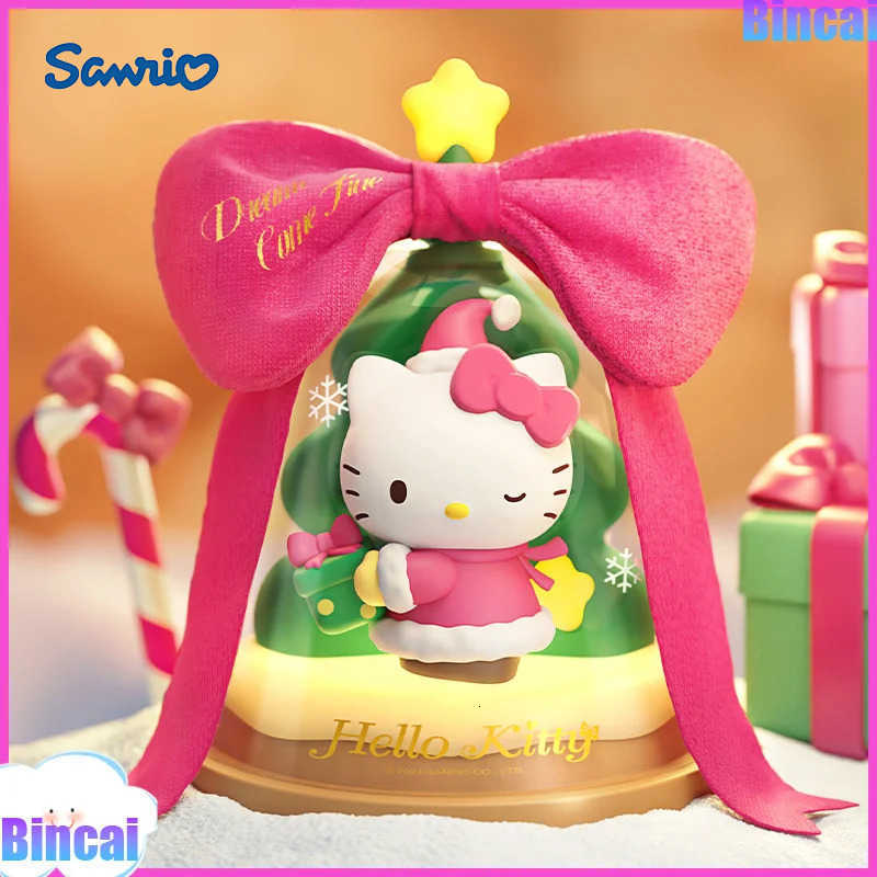 Sanrio Genuine Hello Kitty Christmas Tree Luminous Ornament - Kawaii Atmosphere Lamp New Martube Girls Bedroom Decor Gift H251205-image-1087350101