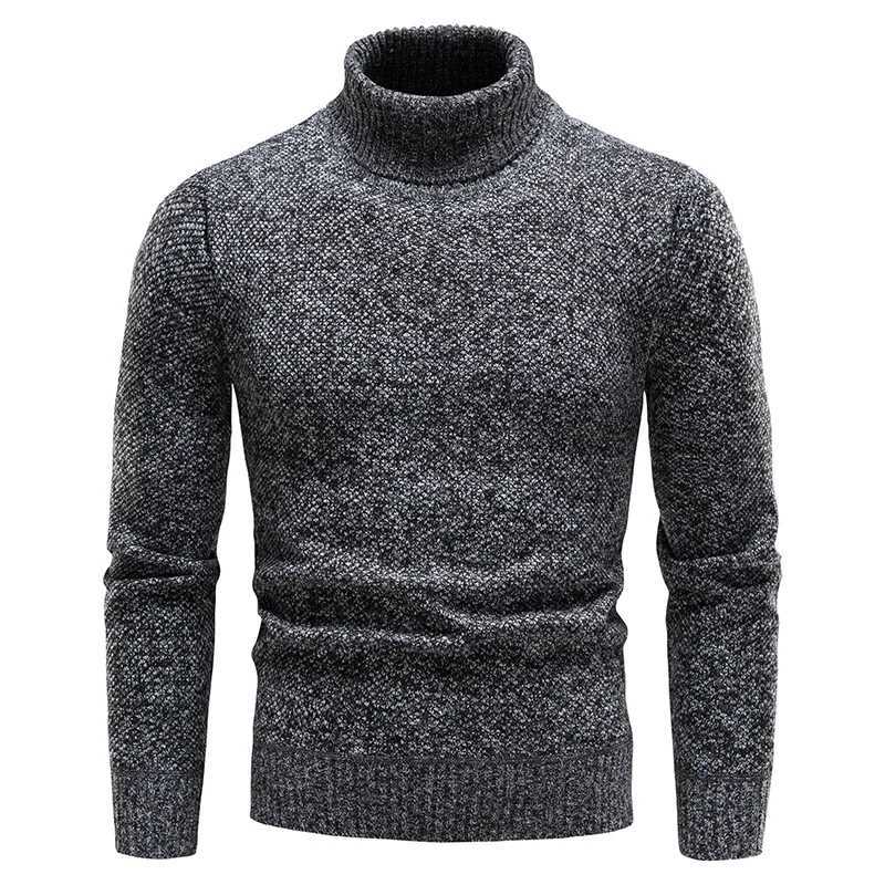 Mens Turtleneck Sweater Fashion Casual Knit Pullover Autumn Winter Warm High Collar Sweaters W251205