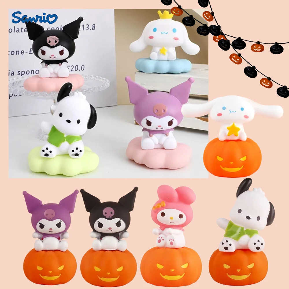 Sanrio Anime New Sanrios Kuromi Cinnamoroll Melody Glowing Children Toy Kawaii Table Light Illuminating Decoration Halloween Gifts H251205-image-1087350281