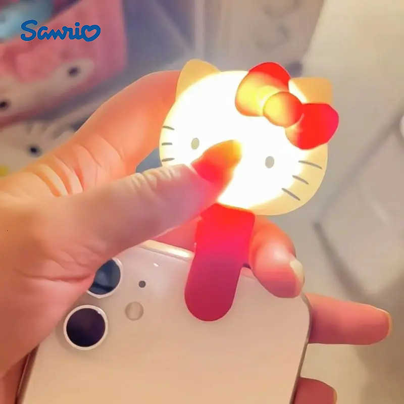 Sanrio New Small And Exquisite Cartoon Cute Hello Kitty Luminous Toy Girls Mini Portable Selfie Supplement Light Atmosphere Lights H251205-image-1087348567