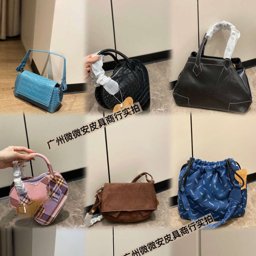 viviannen bag saturn bag with logo New Empress Dowager British Style Bag Collection High-end Versatile Drawstring Double Large Capacity Handheld Sin