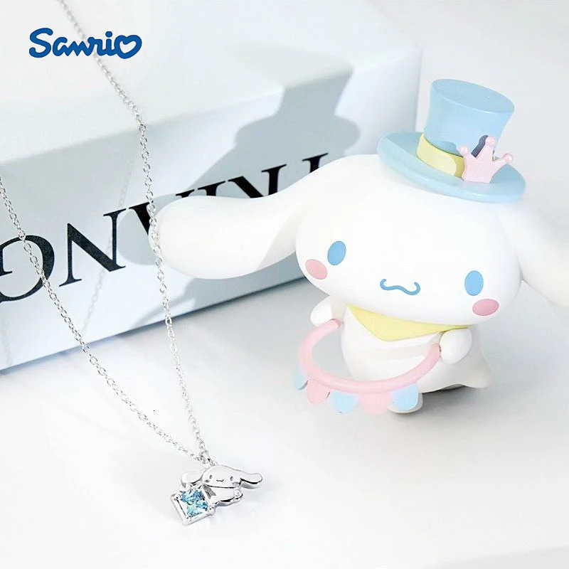 Sanrio Kawaii Cinnamoroll Collier avec Chaîne Mignon Kuromi Alliage Argent Cristaux Femelle Charmes Pendentif Mélodie Bijoux Saint Valentin Cadea