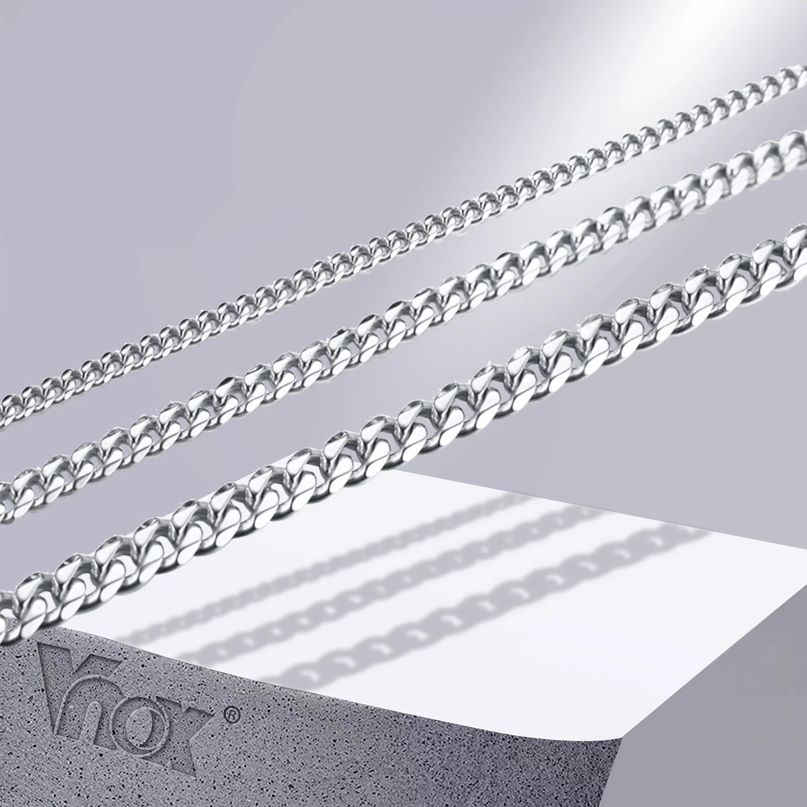 Vnox Men Simple 311mm Stainless Steel Cuban Link Chain Necklaces for Male Jewelry Solid Black Gold Color Gifts Miami Curb 251203