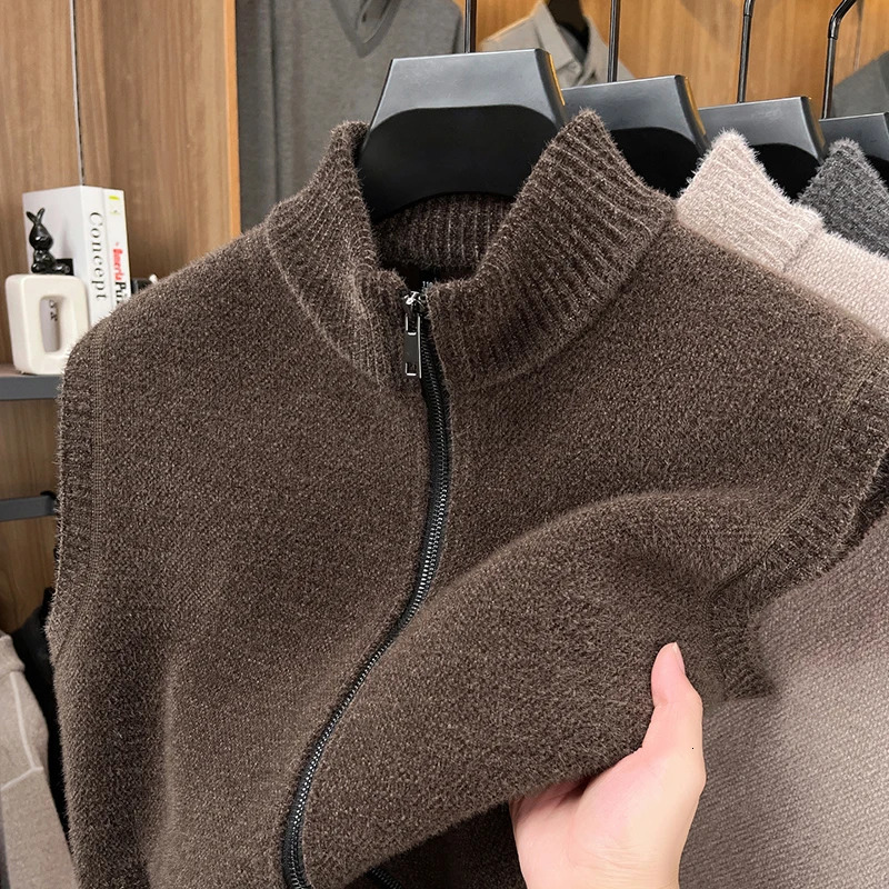 Pull haut de gamme pour hommes, col à revers, gilet sans manches, cardigan en tricot, vêtements d'extérieur pour le printemps et l'automne, vêtem