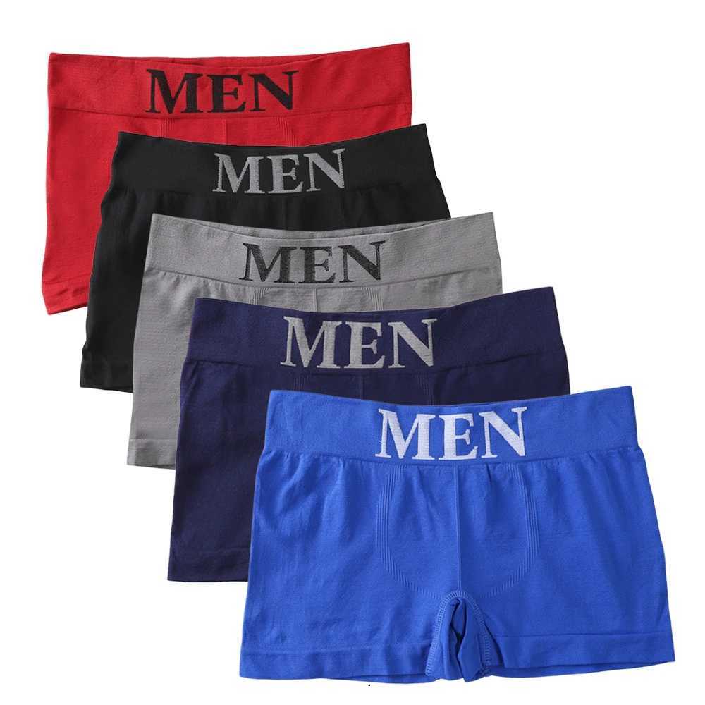 5pcs hommes haute élastique respirant boxeurs slips confortables sous-vêtements doux culottes extensibles solides pour un usage quotidien shorts