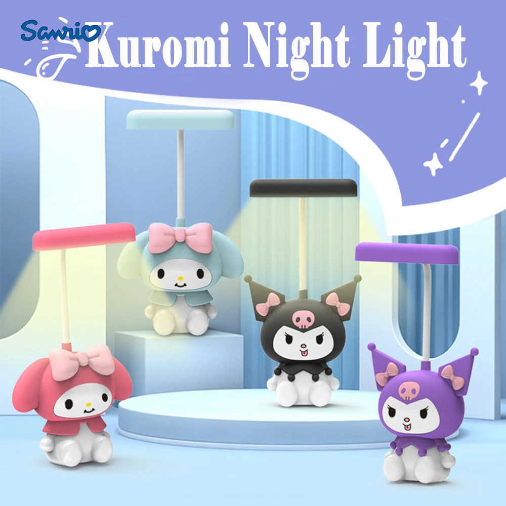 Sanrio Night Light Luminous Childrens Toy Bedside Lamp Anime Cartoon Kuromi Cinnamoroll Cute student Childrens Gift H251205-image-1087347230