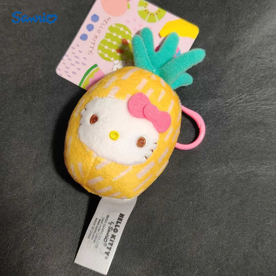 Sanrio American Fruit Series Pineapple Hello Kitty Doll Hanging Keychain Cartoon Kitty Cat Doll Bag Accessories Toys Hanging H251205-image-1087317201