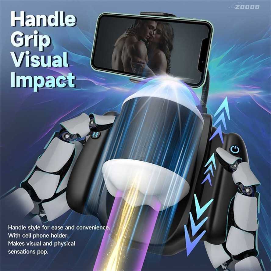 Automatic Electric Male Masturbator with App Control Realistic Blowjob Vagina Masturbation Cup Dual Handle Vibrating Product