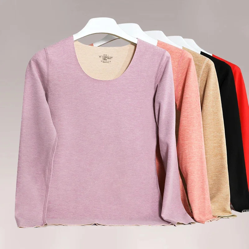 Les sous-vêtements thermiques pour femmes portent des vêtements d'automne pour femmes sans couture avec une base épaisse de cachemire automne et