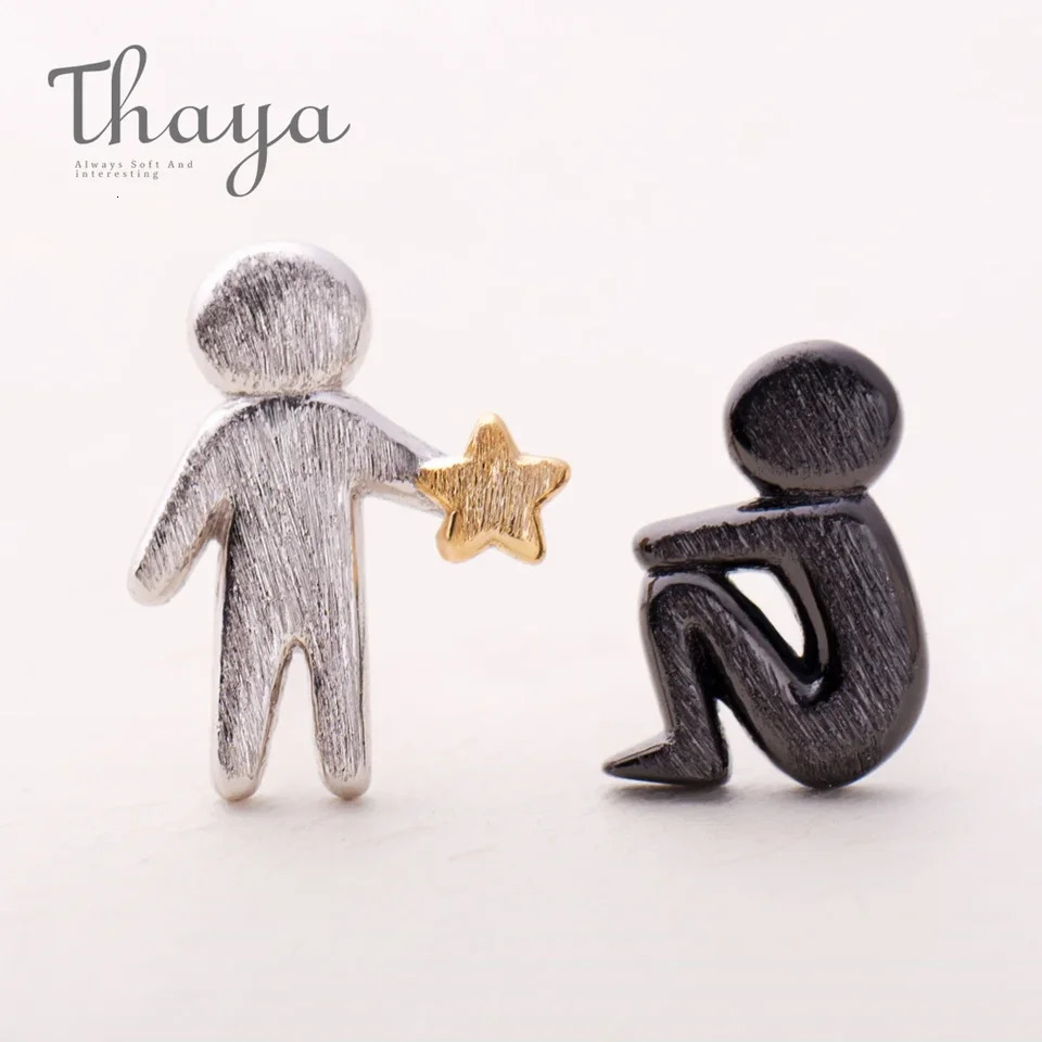 Thaya Original n S925 Silver Stud Earrings Asymmetry Trendy Earring for Women Elegant Simple Fine Jewelry for Party 251202