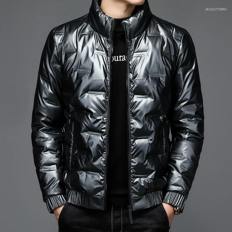 Men's Down High Quality Mens Korean Fashion Slim 80% White Duck Jackets Winter Male Stand Collar Warm Zipper Coat Outdoor