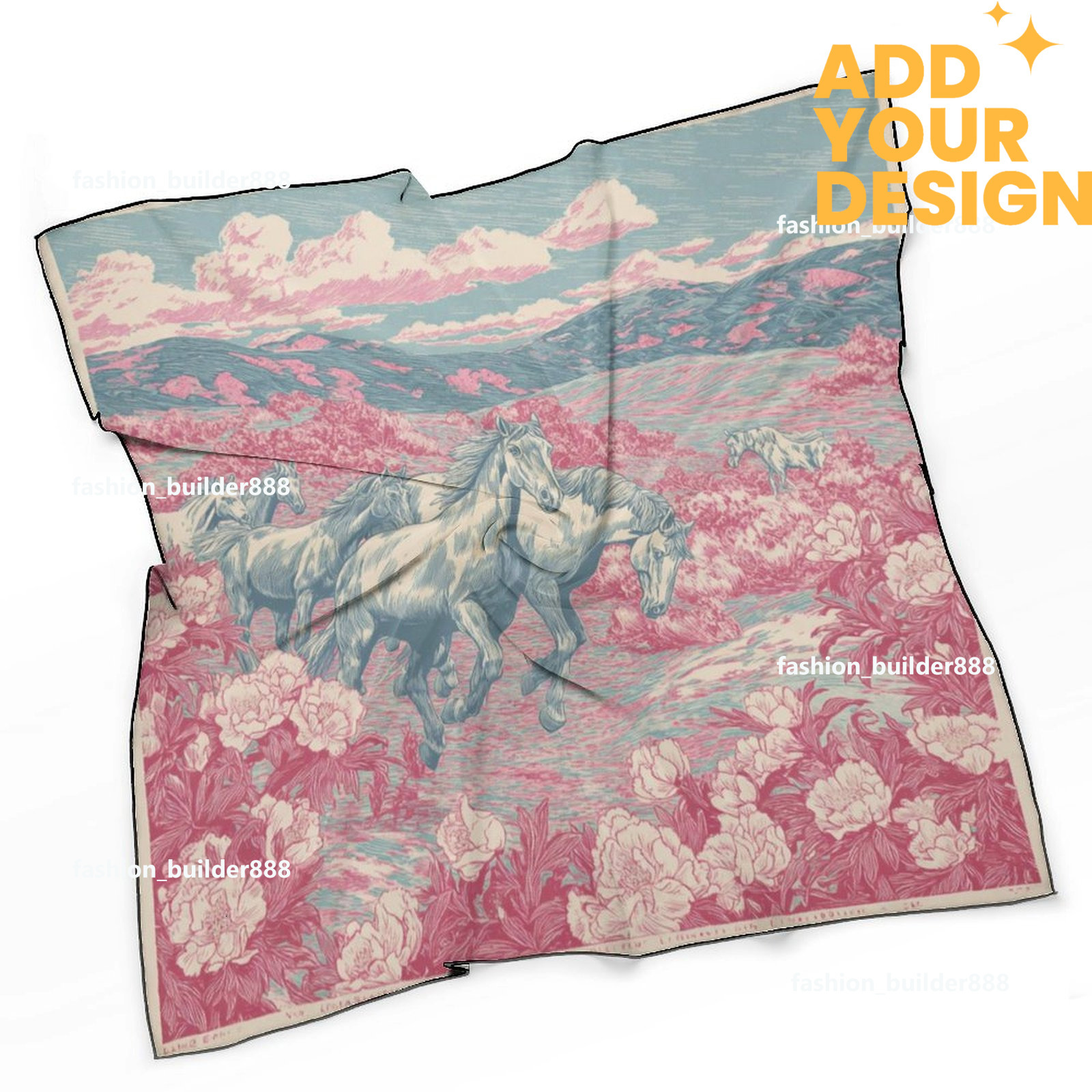 Designer personnalisé H cou écharpe pour motif de cheval de luxe femmes soyeux foulards cheveux bandanas carré écharpe accessoires de mode léger