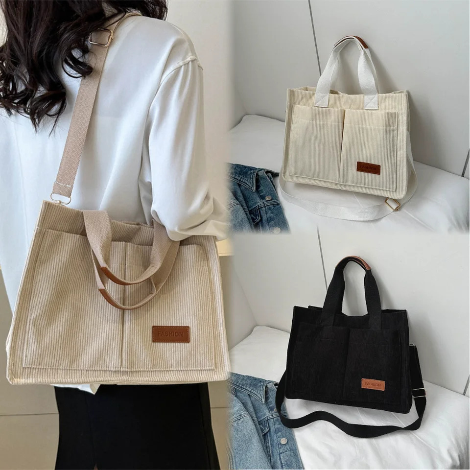 Ladies handbag large capacity new fashionable canvas shoulder bag crossbody bag commuting bag zwq 251204